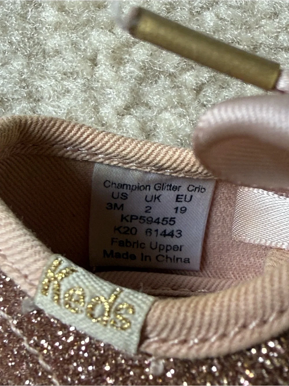 Keds by Kate Spade rose gold glitter sneakers
